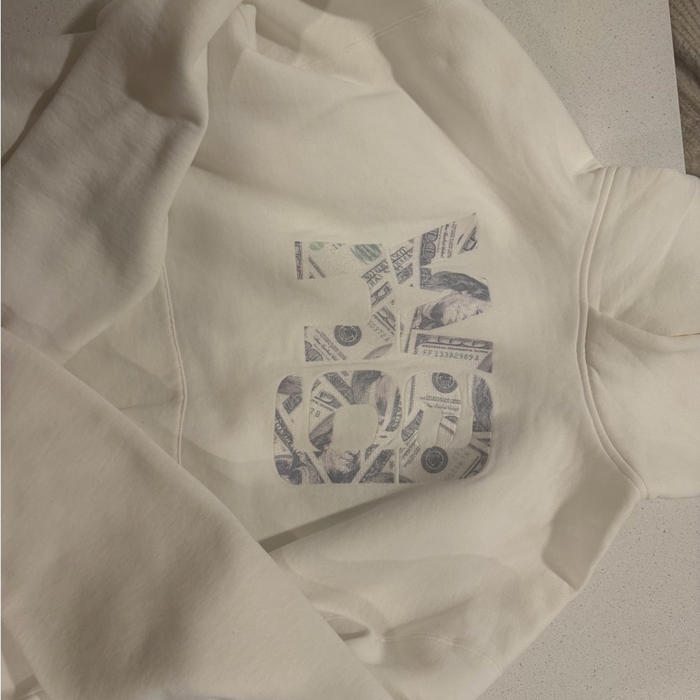 Alexander Wang White Sweatshirt with Money Graphic